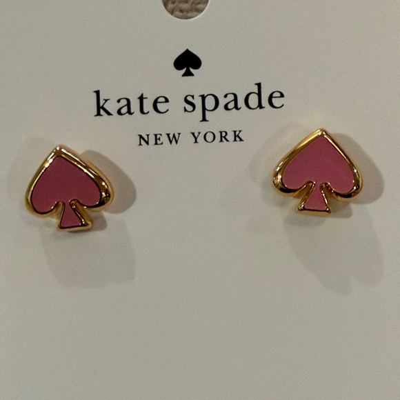 kate spade Surf Pink Everyday Spade Enamel Studs/NWT - Picture 5 of 8